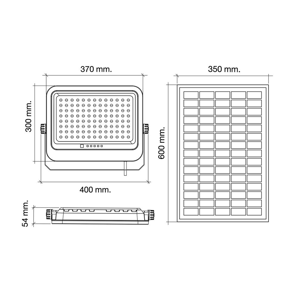 สปอตไลท์ SOLAR HI-TEK NUEVO 600 วัตต์ DAYLIGHT สีเทา