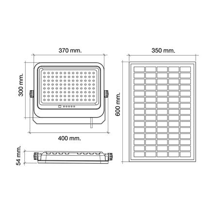 สปอตไลท์ SOLAR HI-TEK NUEVO 600 วัตต์ DAYLIGHT สีเทา_9