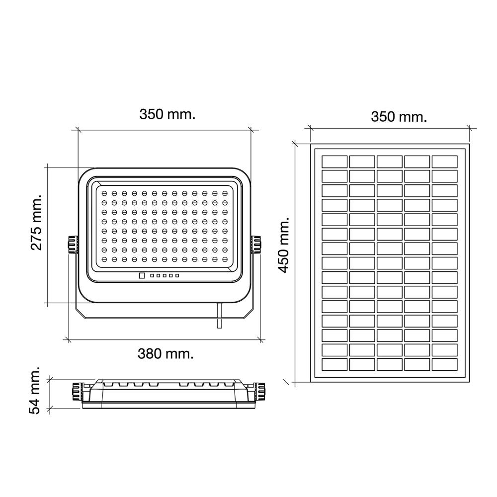 สปอตไลท์ SOLAR HI-TEK NUEVO 300 วัตต์ DAYLIGHT สีเทา