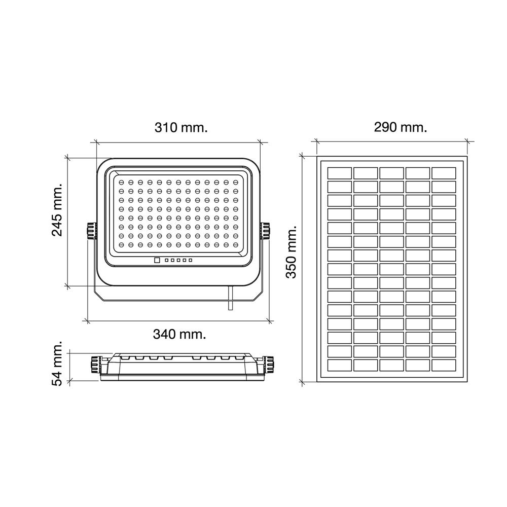 สปอตไลท์ SOLAR HI-TEK NUEVO 200 วัตต์ DAYLIGHT สีเทา