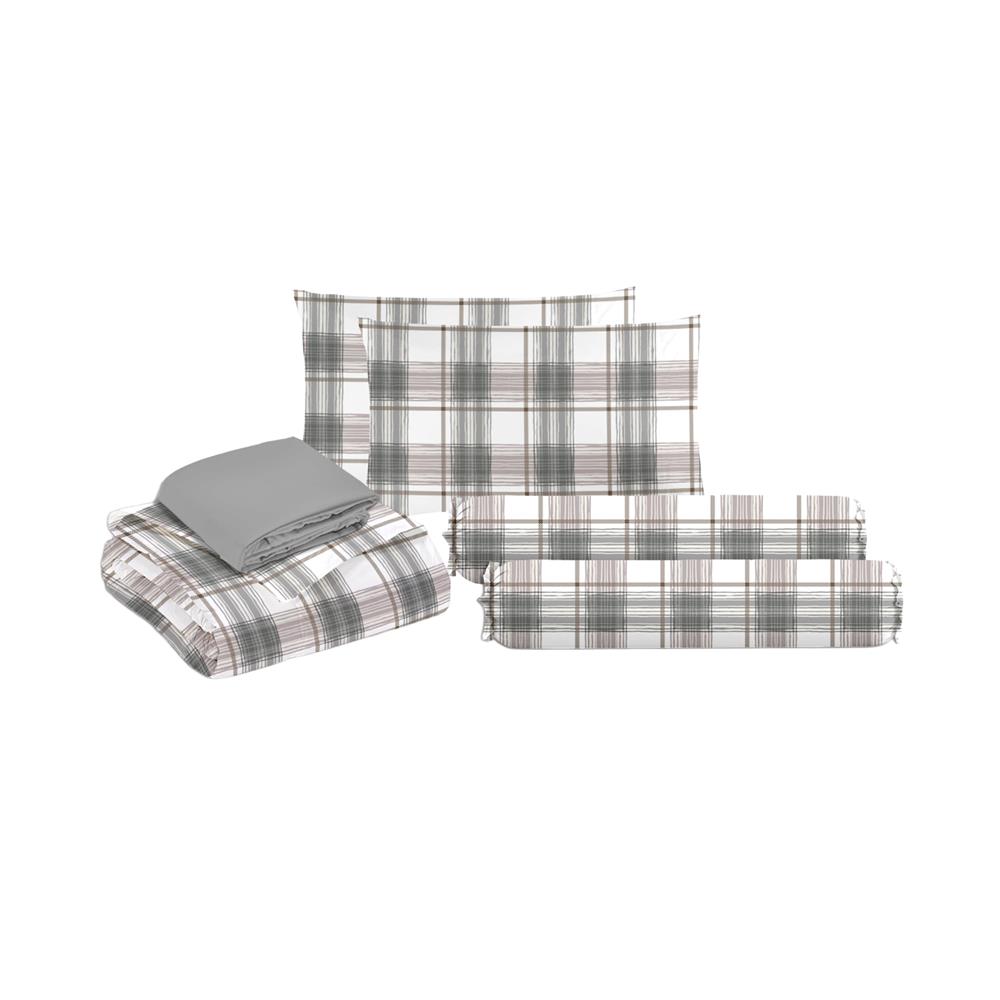 ชุดผ้าปูที่นอน 6 ฟุต (ชุด 6 ชิ้น) HOME LIVING STYLE GLEN สี GREY