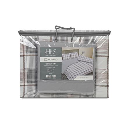 ชุดผ้าปูที่นอน 6 ฟุต (ชุด 6 ชิ้น) HOME LIVING STYLE GLEN สี GREY_4