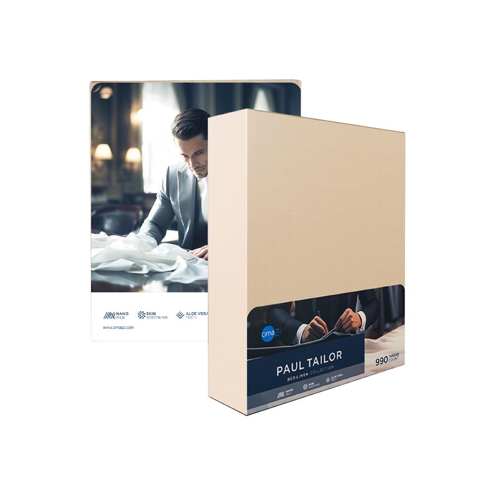 ชุดผ้าปูที่นอน 6 ฟุต (ชุด 3 ชิ้น) OMAZZ PAUL TAILOR CHAMPAGNE