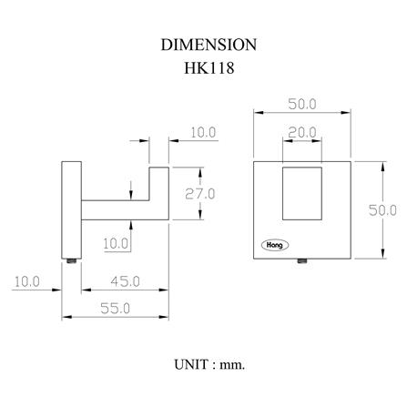 ขอแขวนผ้า HANG HK-118 สีโครม_3