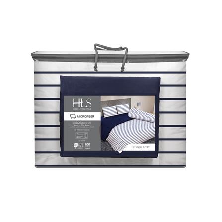 ชุดผ้าปูที่นอน 6 ฟุต (ชุด 6 ชิ้น) HOME LIVING STYLE SAILOR สี NAVY_4