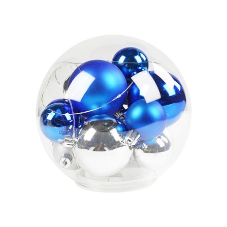 กล่องไฟตกแต่ง SNAZZ  โหลแก้ว-บอล สีน้ำเงิน-เงิน_0