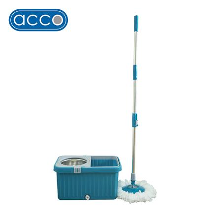 ชุดถังปั่นสเตนเลสพลาสติกพร้อมไม้ม็อบ ACCO สีเทา/ฟ้า_0