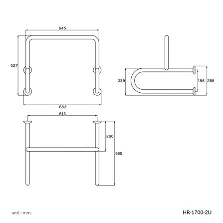 ราวมือจับข้างโถปัสสาวะชาย WS HR-1700-2U_2