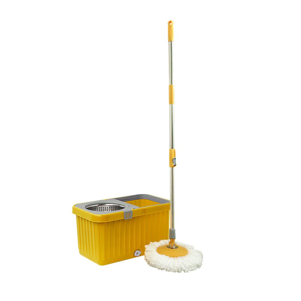 ชุดถังปั่นสเตนเลสพลาสติกพร้อมไม้ม็อบ ACCO สีเหลือง