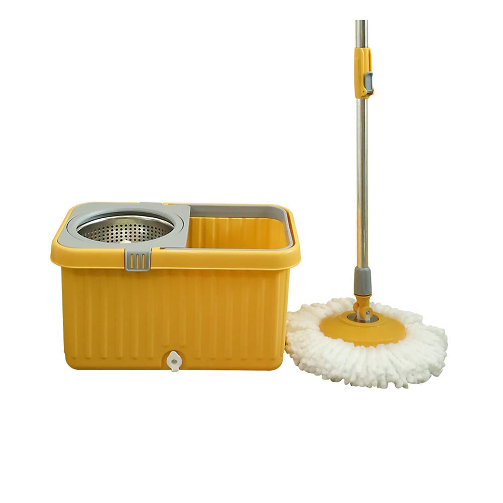 ชุดถังปั่นสเตนเลสพลาสติกพร้อมไม้ม็อบ ACCO สีเหลือง