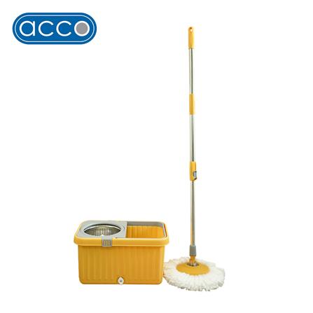 ชุดถังปั่นสเตนเลสพลาสติกพร้อมไม้ม็อบ ACCO สีเหลือง_0