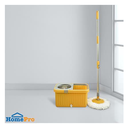 ชุดถังปั่นสเตนเลสพลาสติกพร้อมไม้ม็อบ ACCO สีเหลือง_8