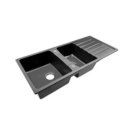 ซิงค์ฝัง 2 หลุม 1 ที่พัก S-FLO NL0062 SM11650DBT สีดำ_2