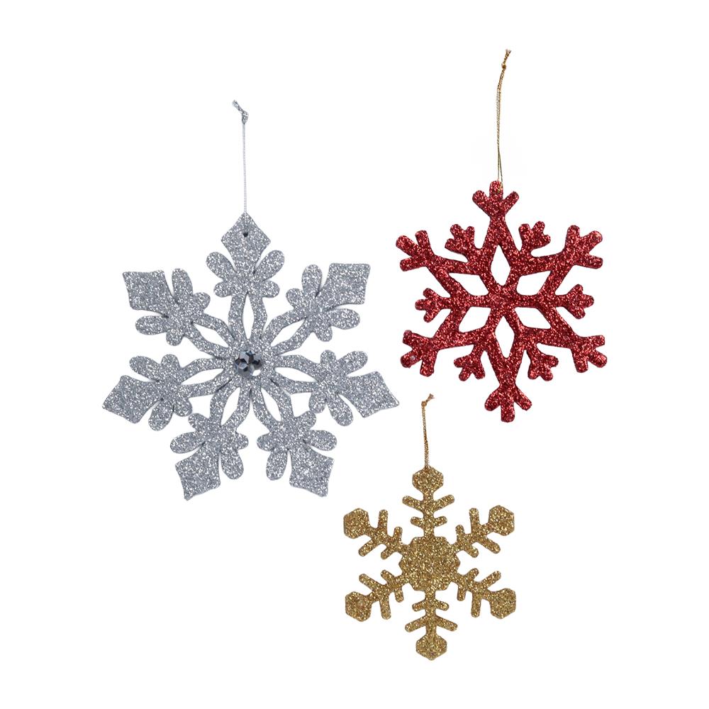 ของตกแต่ง SIAMXMAS SNOW FLAKE หลากสี (แพ็ก 3 ชิ้น)