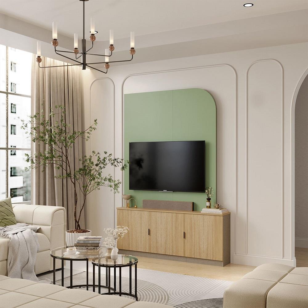 ชุดตู้วางทีวี SB BUILT IN 19240336 150 ซม. สีเขียว/โอ๊ค