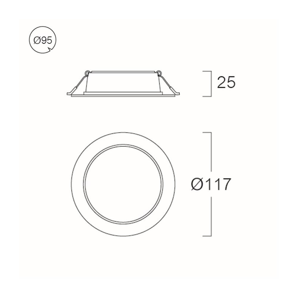 ดาวน์ไลท์ LED CARINI ZB 3.7 นิ้ว 9 วัตต์ COOL WHITE สีขาว