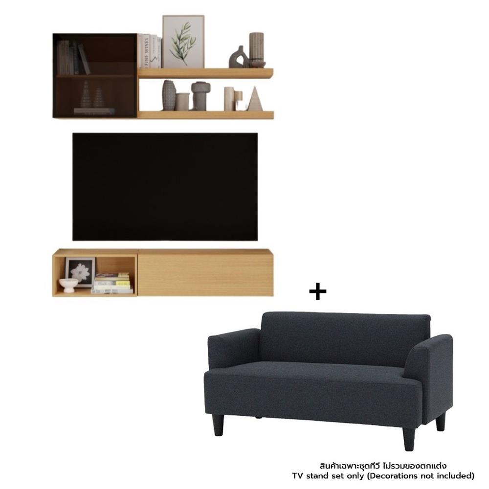 ชุดตู้วางทีวี SB BUILT IN 19238492 150 ซม. สี MONACO OAK