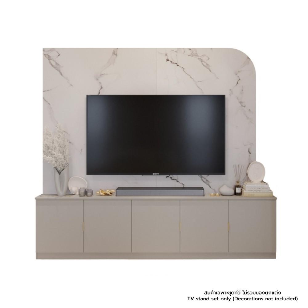 ชุดตู้วางทีวีพร้อมโซฟา SB BUILT IN 19240338 240 ซม. สี PASTELA CREAM