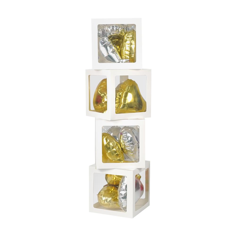 อุปกรณ์ตกแต่ง กล่องของขวัญ SNAZZ สีขาว/ทอง