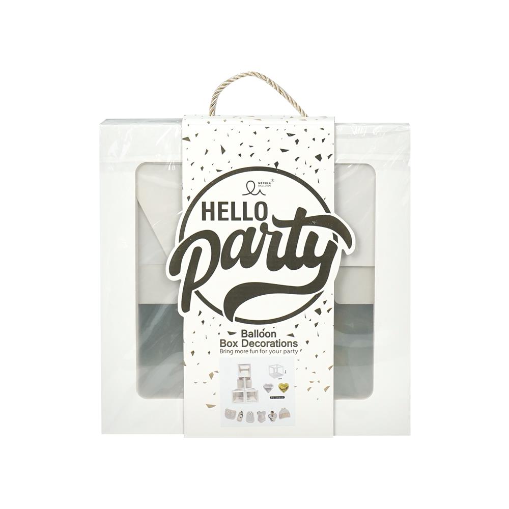 อุปกรณ์ตกแต่ง กล่องของขวัญ SNAZZ สีขาว/ทอง