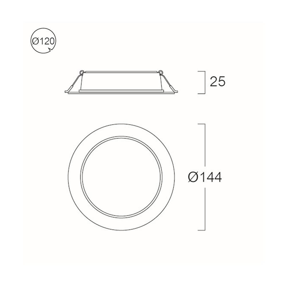 ดาวน์ไลท์ LED CARINI ZB 4.7 นิ้ว 12 วัตต์ WARM WHITE สีขาว