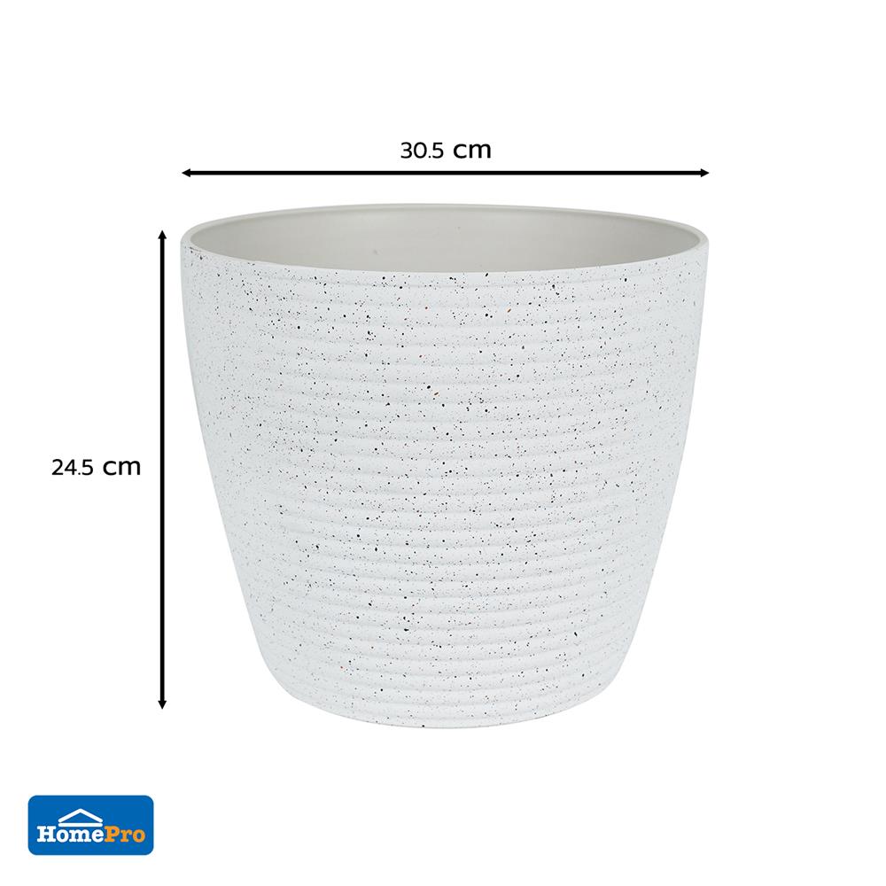 กระถางพลาสติก SPRING MORE 30 ซม. สีขาว
