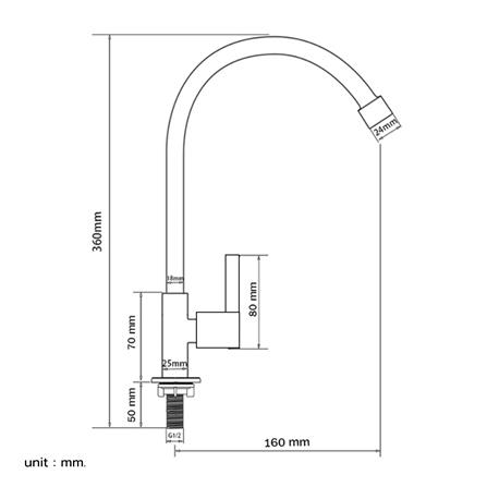 ก๊อกซิงค์เดี่ยวเคาน์เตอร์ DONMARK GL-1451_2