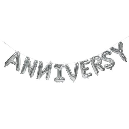 ลูกโป่งฟอยล์ ANNIVERSARY SNAZZ 16 นิ้ว สีเงิน-ชมพู_0