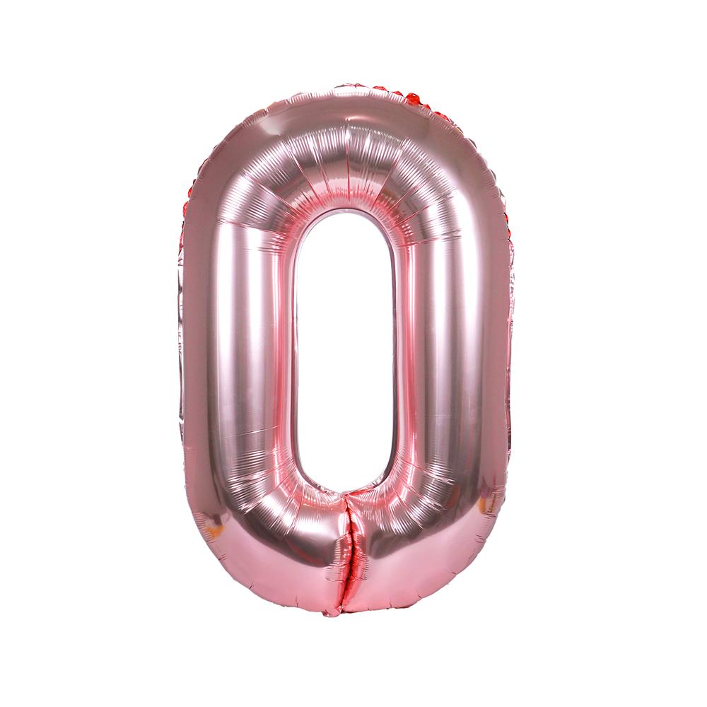 ลูกโป่งฟอยล์ตกแต่ง SNAZZ เลข 0 40 นิ้ว สีชมพู