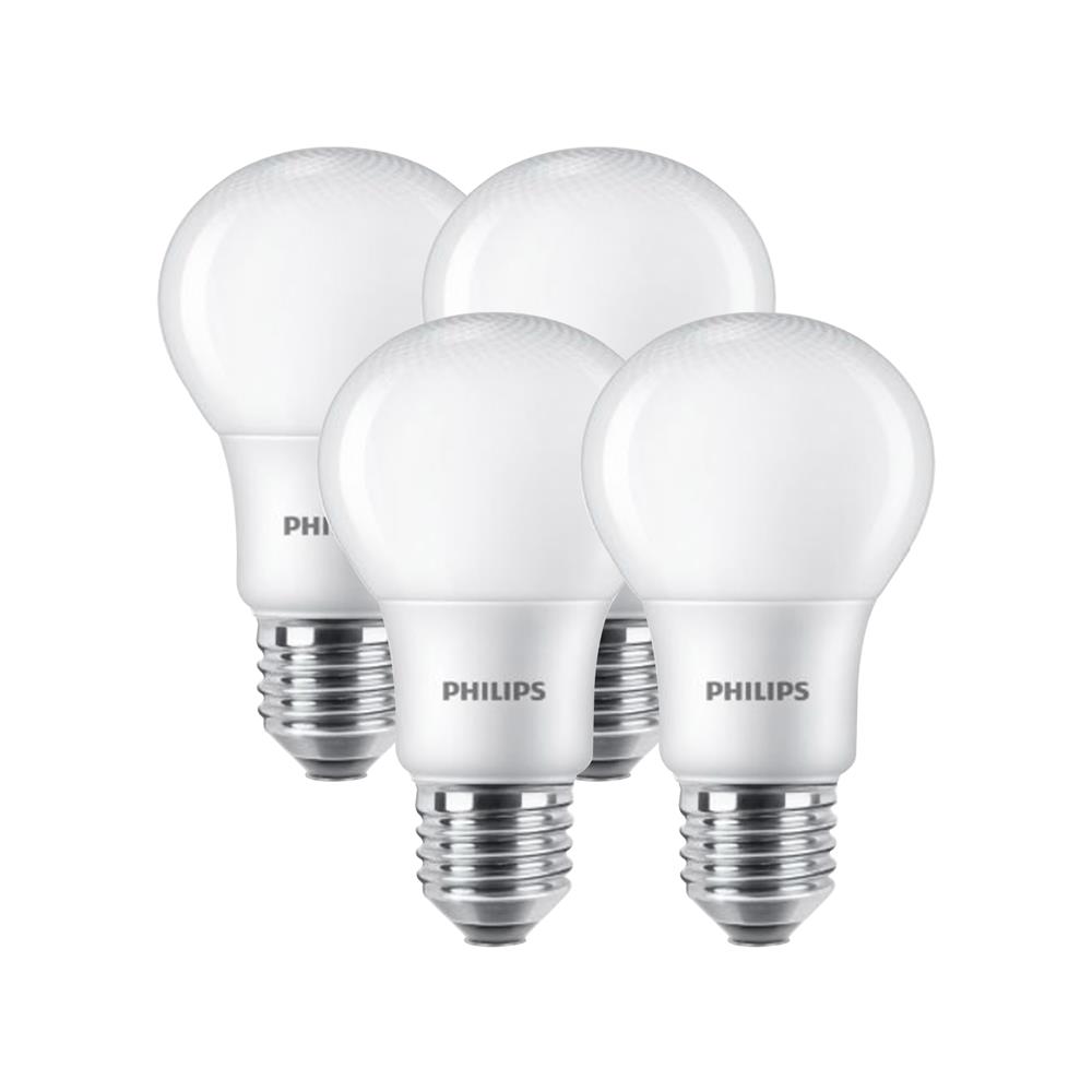 หลอด LED PHILIPS A60 8 วัตต์ WARMWHITE E27 (แพ็ก 4 ชิ้น)