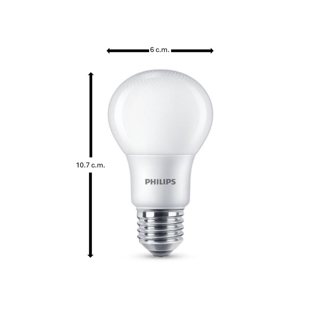 หลอด LED PHILIPS A60 8 วัตต์ WARMWHITE E27 (แพ็ก 4 ชิ้น)