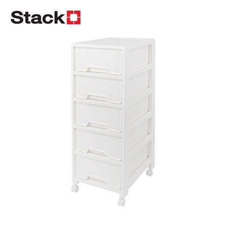 ตู้ลิ้นชัก 5 ชั้น STACKO YURI 46.7x40.8x111.3 ซม. สีขาว_0