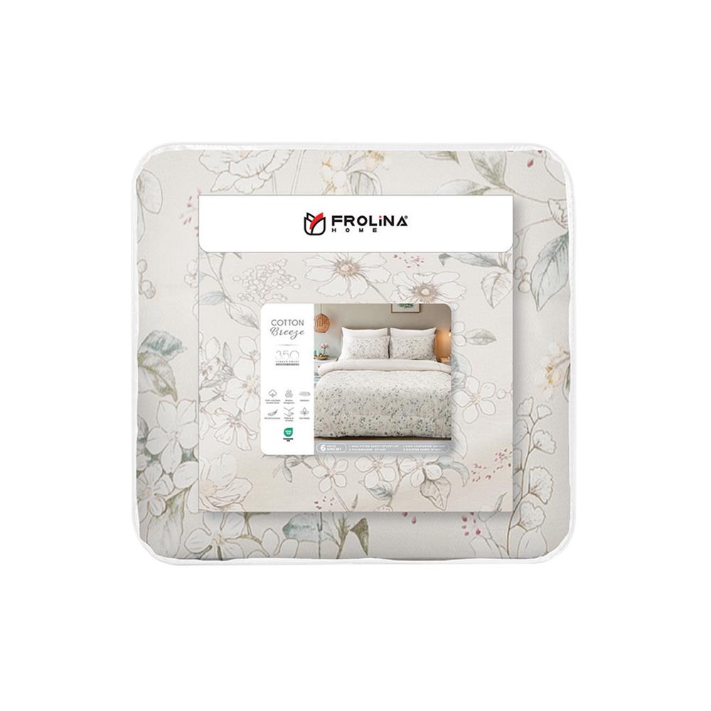 ชุดผ้าปูที่นอน 6 ฟุต (ชุด 6 ชิ้น) FROLINA COTTON BREEZE AMORIE CBDF009
