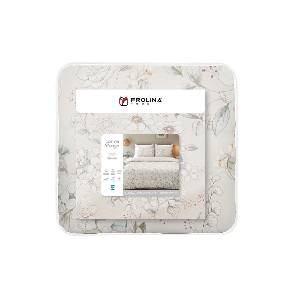 ชุดผ้าปูที่นอน 5 ฟุต (ชุด 6 ชิ้น) FROLINA COTTON BREEZE AMORIE CBDF009