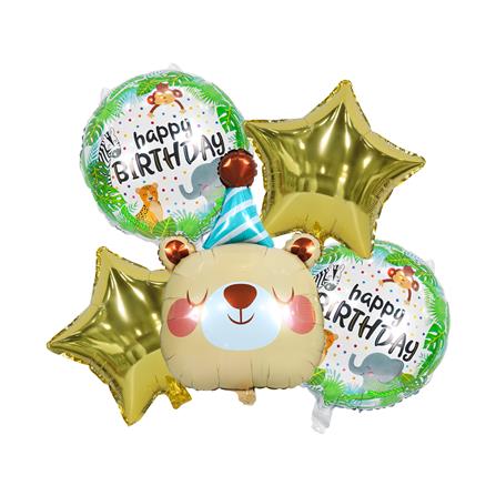 ลูกโป่งฟอยล์ HBD BEAR SNAZZ 18 นิ้ว หลากสี_0