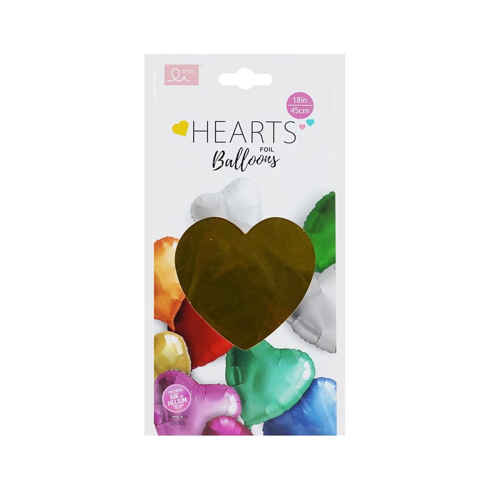 ลูกโป่งฟอยล์ หัวใจตกแต่ง SNAZZ 18 นิ้ว สีทอง