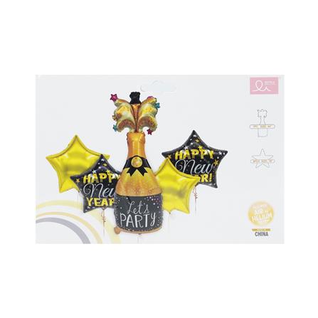 ลูกโป่งฟอยล์ HAPPY NEW YEAR WINE SNAZZ 18 นิ้ว สีดำ-ทอง_6