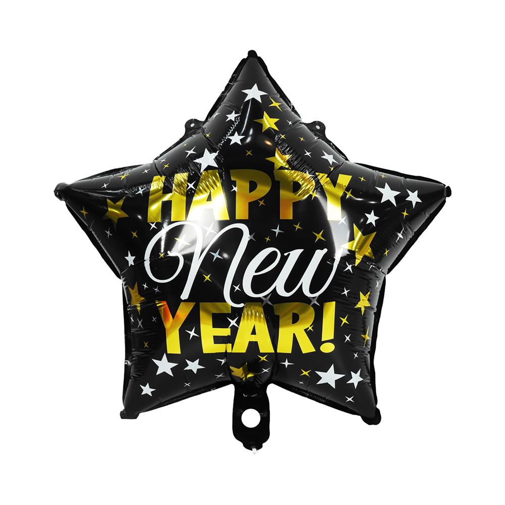 ลูกโป่งฟอยล์ HAPPY NEW YEAR SNAZZ 18 นิ้ว สีดำ