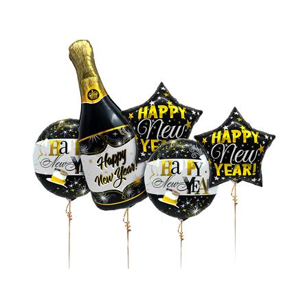 ลูกโป่งฟอยล์ HAPPY NEW YEAR SNAZZ 18 นิ้ว สีดำ_0
