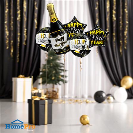 ลูกโป่งฟอยล์ HAPPY NEW YEAR SNAZZ 18 นิ้ว สีดำ_4