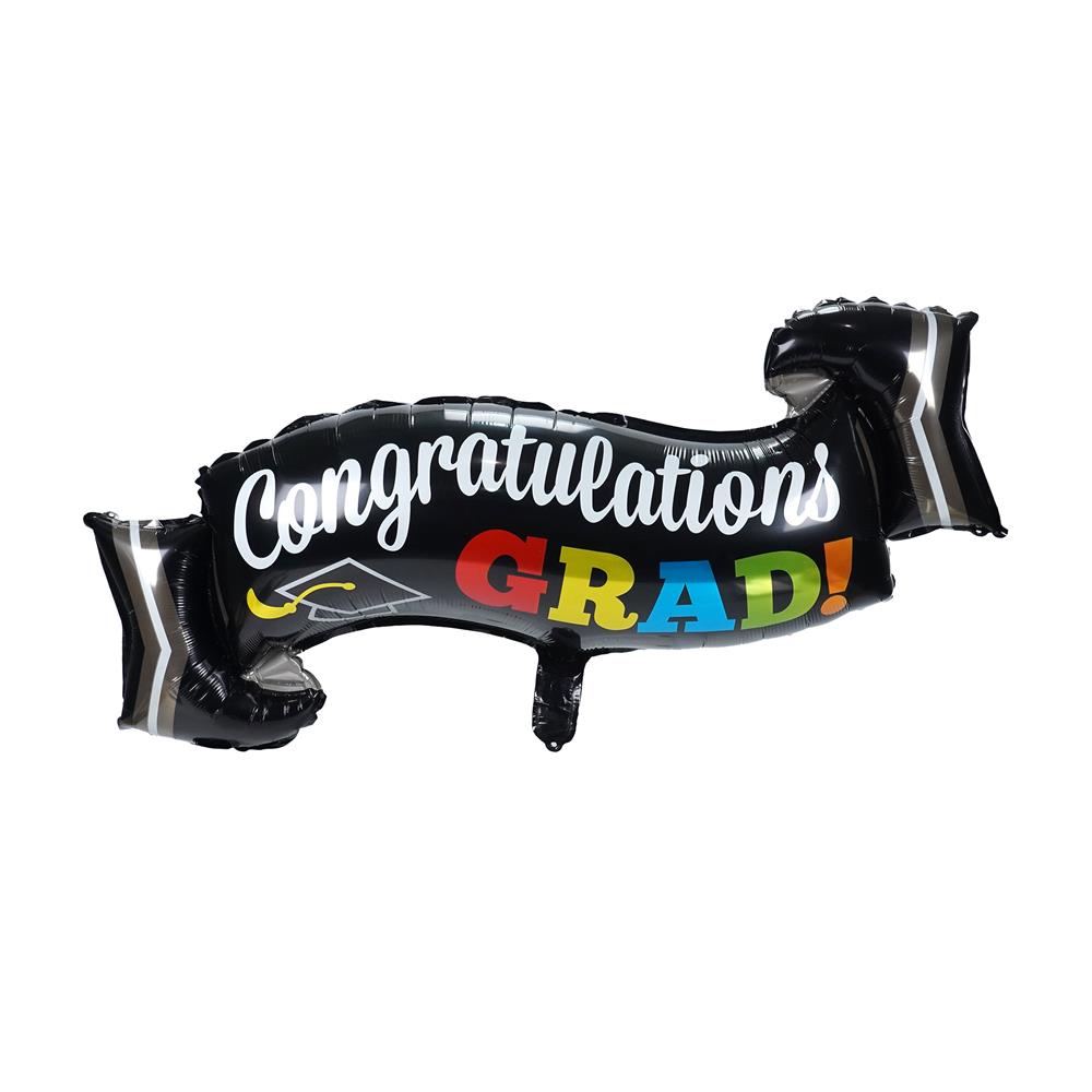 ลูกโป่งฟอยล์ CONGRATULATIONS SNAZZ 16 นิ้ว สีดำ