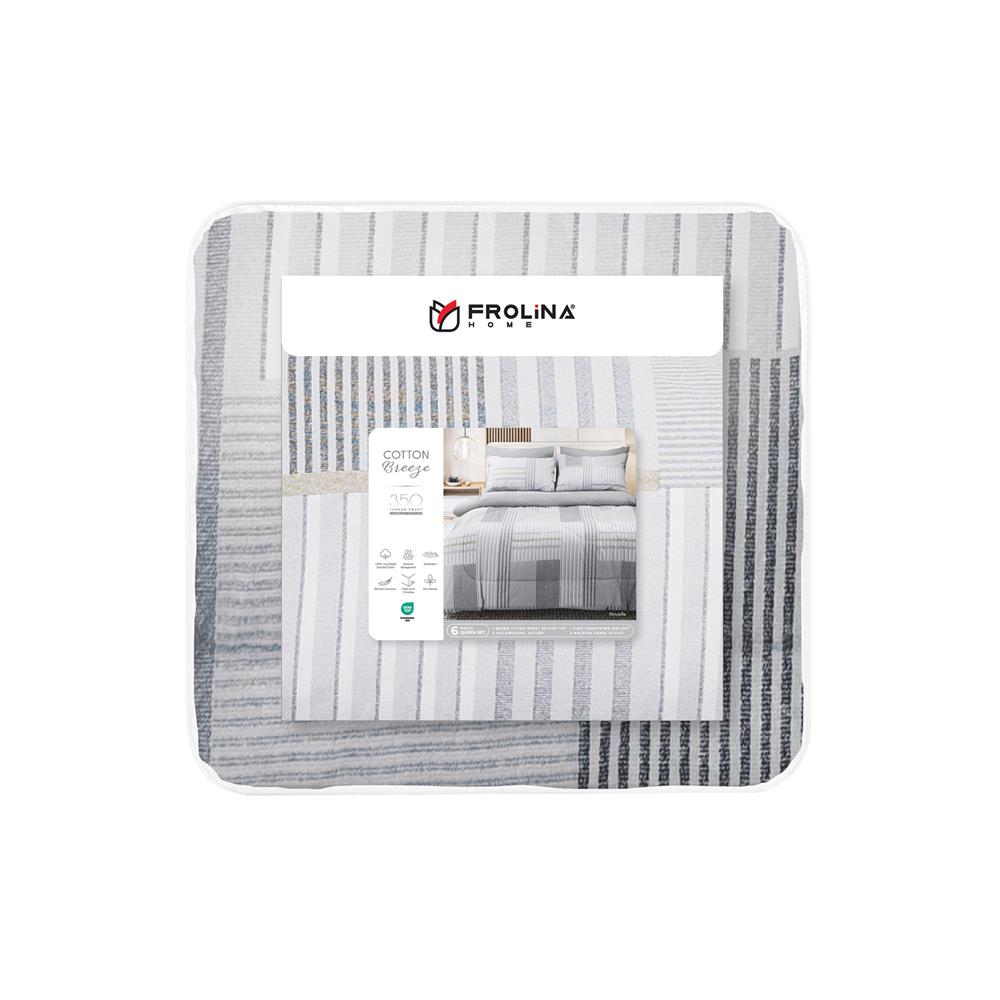 ชุดผ้าปูที่นอน 5 ฟุต (ชุด 6 ชิ้น) FROLINA COTTON BREEZE NOVELLE CBDF008