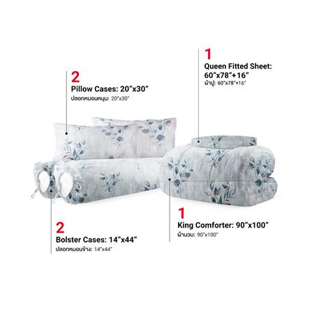 ชุดผ้าปูที่นอน 5 ฟุต (ชุด 6 ชิ้น) FROLINA COTTON BREEZE ELOWEN CBDF007_2