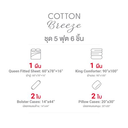 ชุดผ้าปูที่นอน 5 ฟุต (ชุด 6 ชิ้น) FROLINA COTTON BREEZE ELOWEN CBDF007_9
