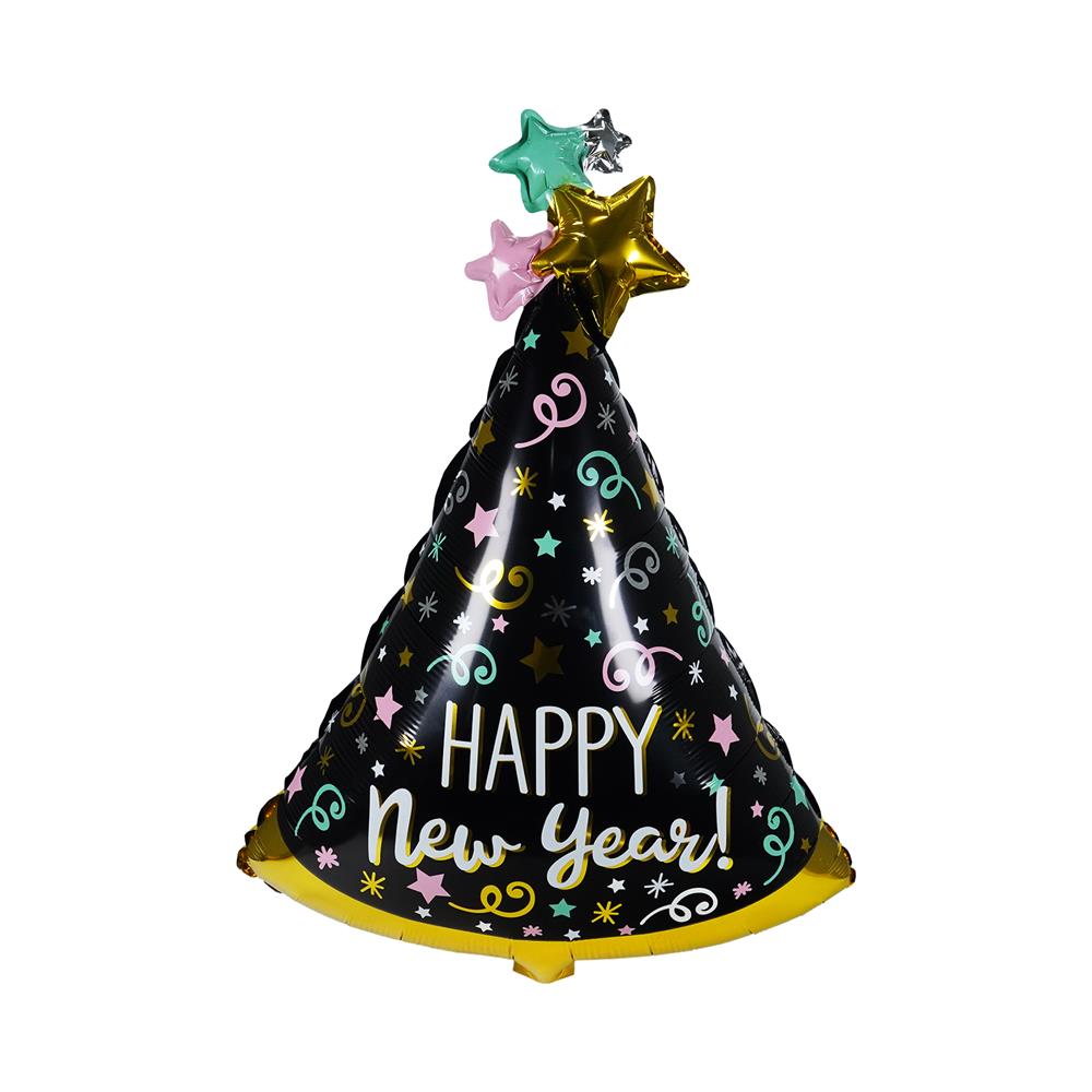ลูกโป่งฟอยล์ HAPPY NEW YEAR SNAZZ 18 นิ้ว สีดำ-ทอง