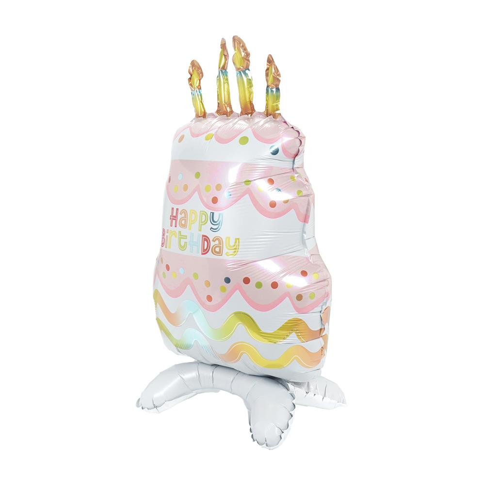 ลูกโป่งฟอยล์ HAPPY BIRTHDAY CAKE SNAZZ 34 นิ้ว สีชมพู