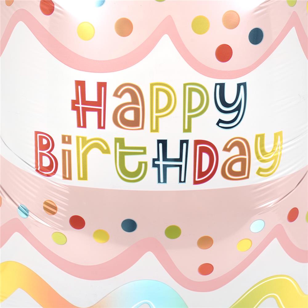 ลูกโป่งฟอยล์ HAPPY BIRTHDAY CAKE SNAZZ 34 นิ้ว สีชมพู