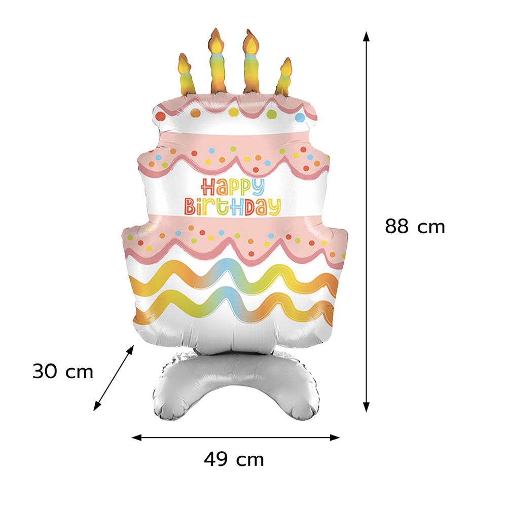 ลูกโป่งฟอยล์ HAPPY BIRTHDAY CAKE SNAZZ 34 นิ้ว สีชมพู