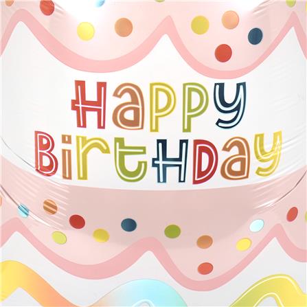 ลูกโป่งฟอยล์ HAPPY BIRTHDAY CAKE SNAZZ 34 นิ้ว สีชมพู_2