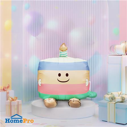 ลูกโป่งฟอยล์ HAPPY BIRTHDAY CAKE SNAZZ 24 นิ้ว สีฟ้า-ชมพู_3
